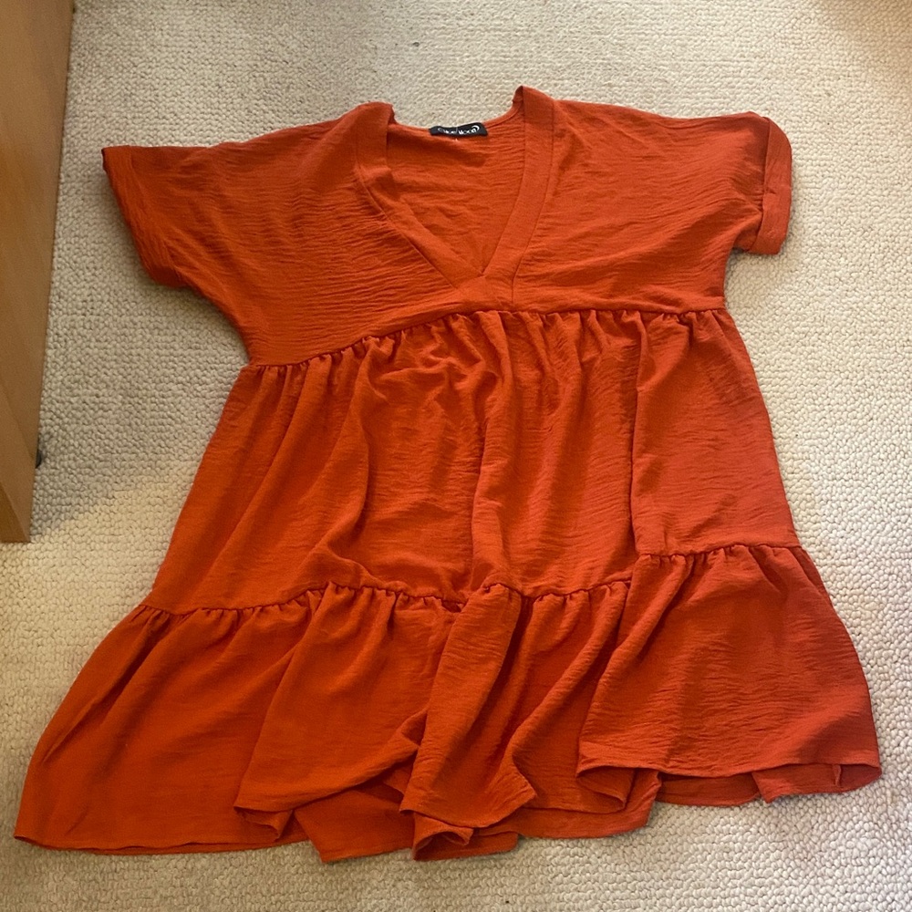 Elegant Orange Women's Dress